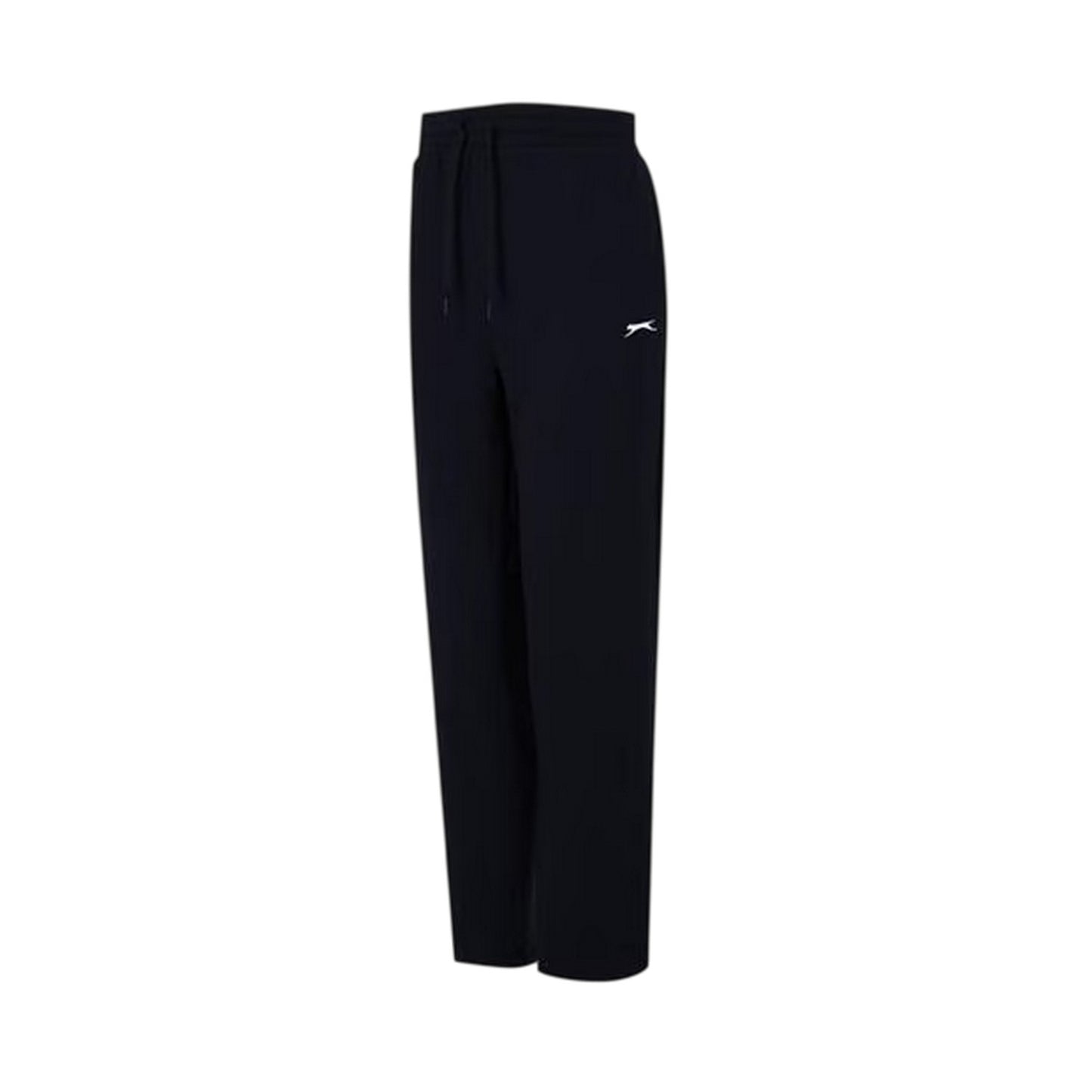 Black - Side - Slazenger Womens-Ladies Interlock Open Hem Jogging Bottoms