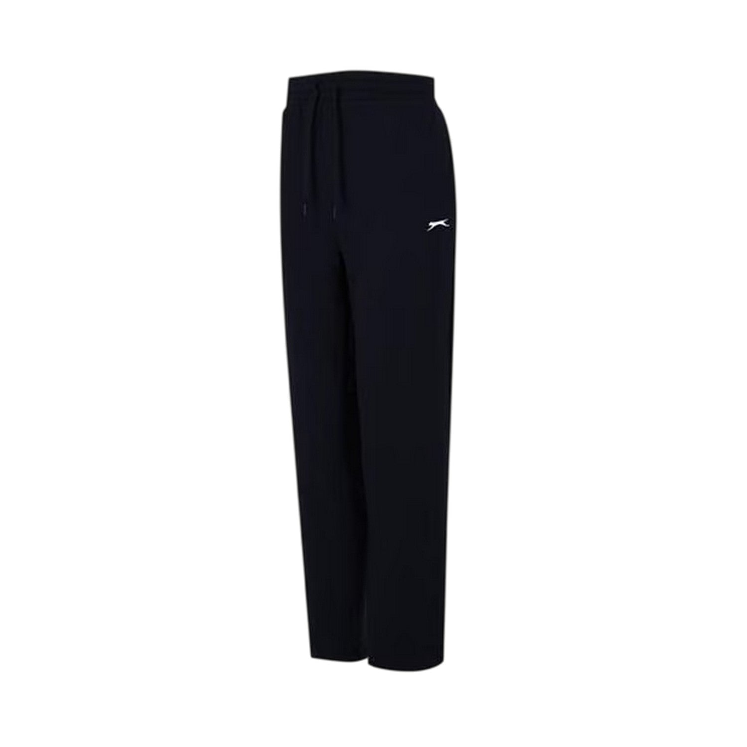 Black - Side - Slazenger Womens-Ladies Interlock Open Hem Jogging Bottoms