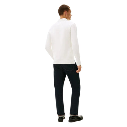 Ecru - Back - Tommy Hilfiger Mens Herringbone Regular Polo Shirt