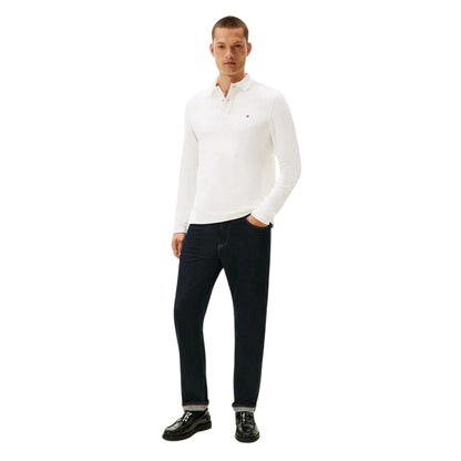 Ecru - Side - Tommy Hilfiger Mens Herringbone Regular Polo Shirt