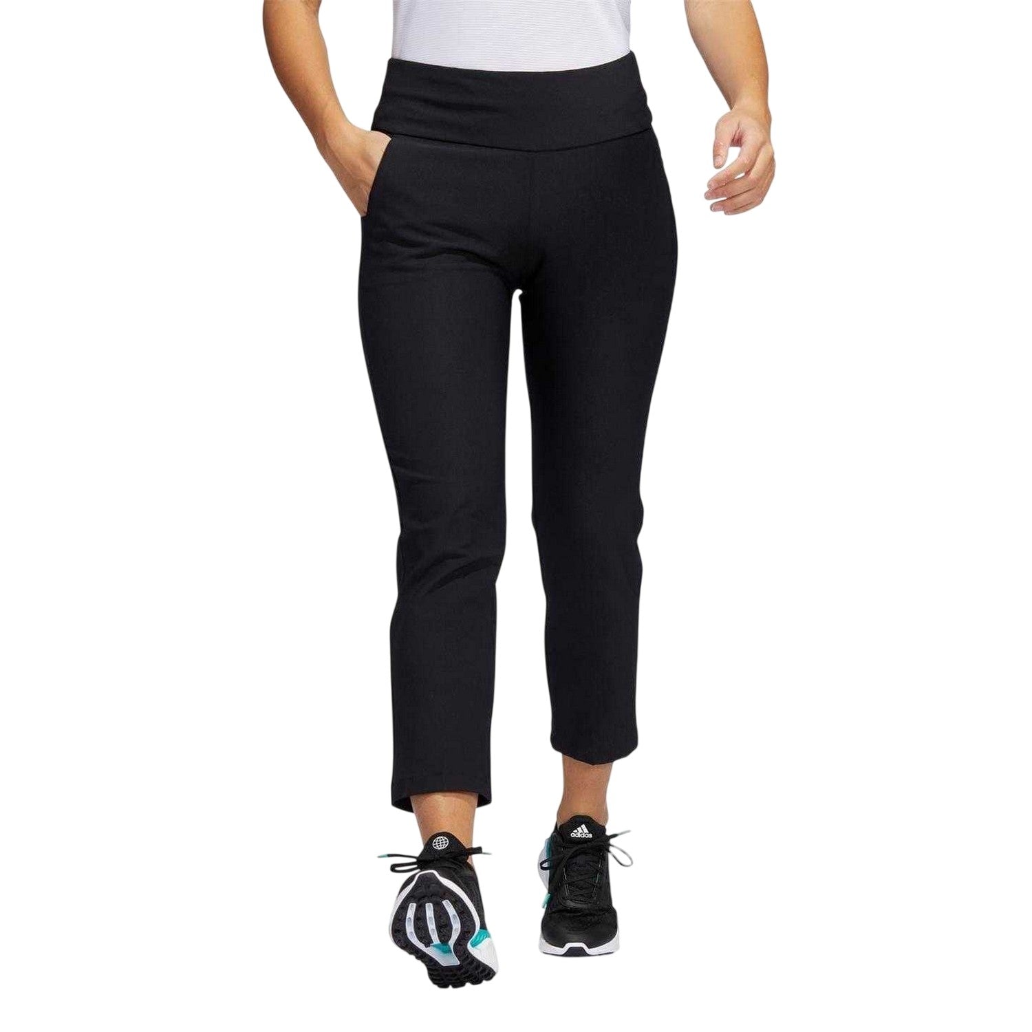 Black - Side - Adidas Womens-Ladies Pull-On Golf Trousers