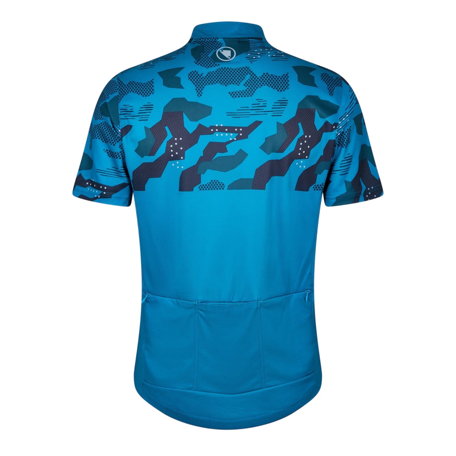 Blue - Back - Endura Mens Abstract Camo Cycling Jersey