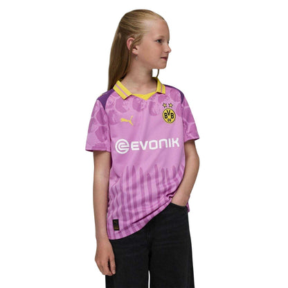 Mauve-Yellow - Side - Borussia Dortmund Childrens-Kids Kidsuper Puma Jersey
