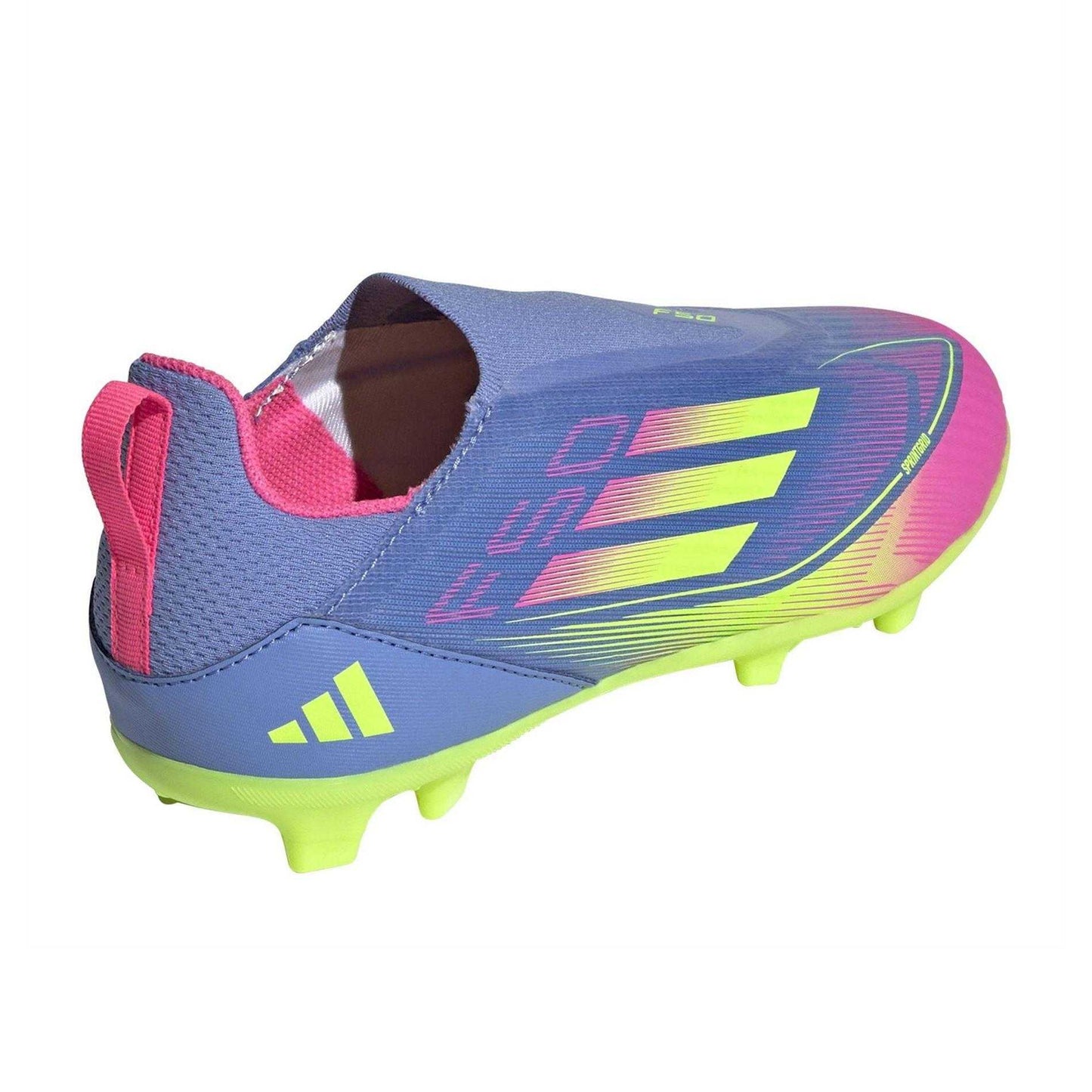 Blue - Back - Adidas Childrens-Kids F50 League Firm Ground Football Boots