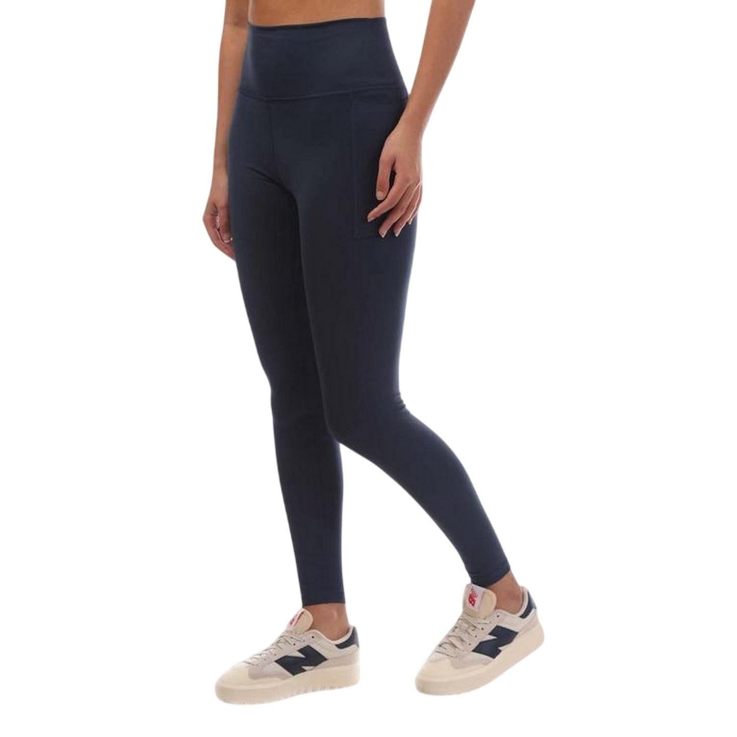 Navy - Side - New Balance Womens-Ladies High Rise Leggings