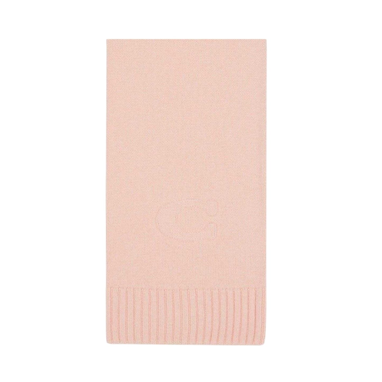 Peach - Back - Coach Embossed Knitted Winter Scarf
