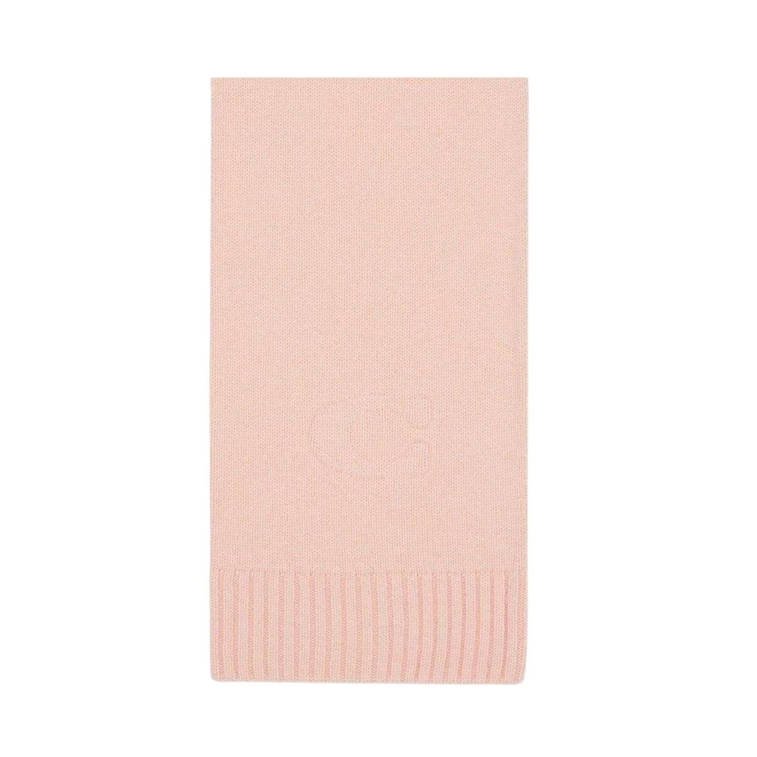 Peach - Back - Coach Embossed Knitted Winter Scarf