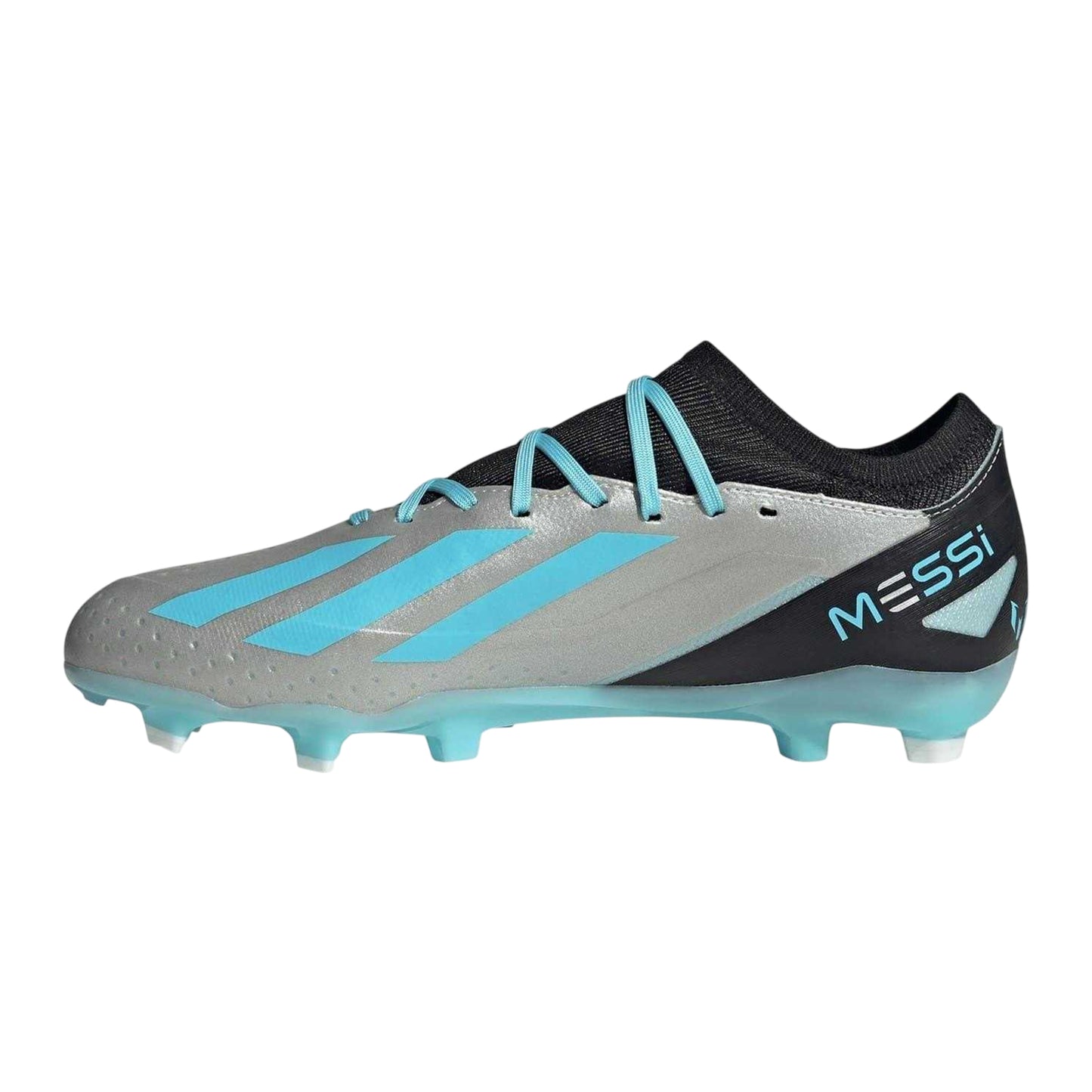 Silver-Blue-Black - Side - Adidas Mens X Crazyfast League Coated Firm Ground Football Boots