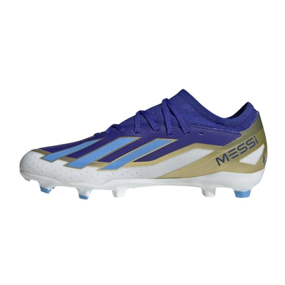 Blue-White - Side - Adidas Mens X Crazyfast League Coated Firm Ground Football Boots