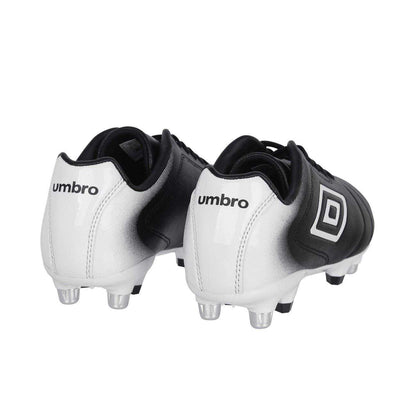 Black-White - Back - Umbro Childrens-Kids Calcio Soft Ground Football Boots