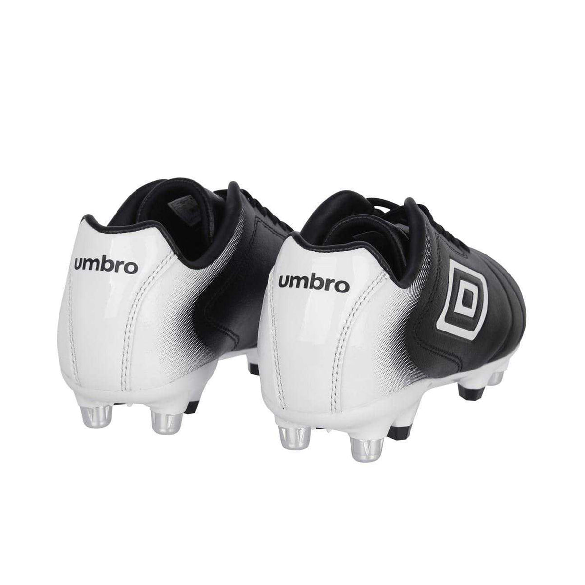 Black-White - Back - Umbro Childrens-Kids Calcio Soft Ground Football Boots