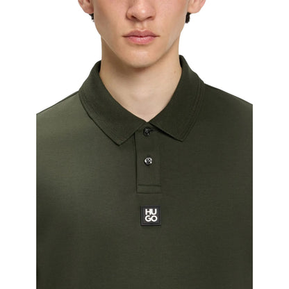 Dark Green - Side - Hugo Mens Deabono Logo Polo Shirt