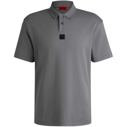 Grey - Front - Hugo Mens Deabono Logo Polo Shirt