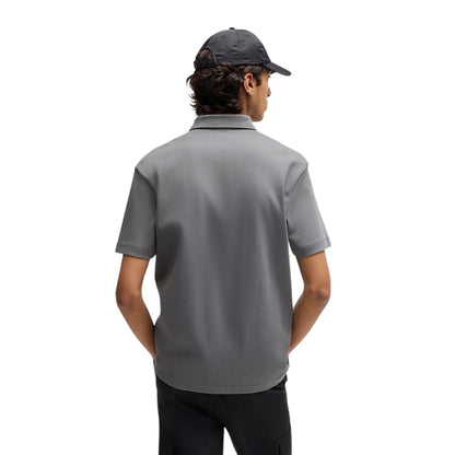 Grey - Back - Hugo Mens Deabono Logo Polo Shirt