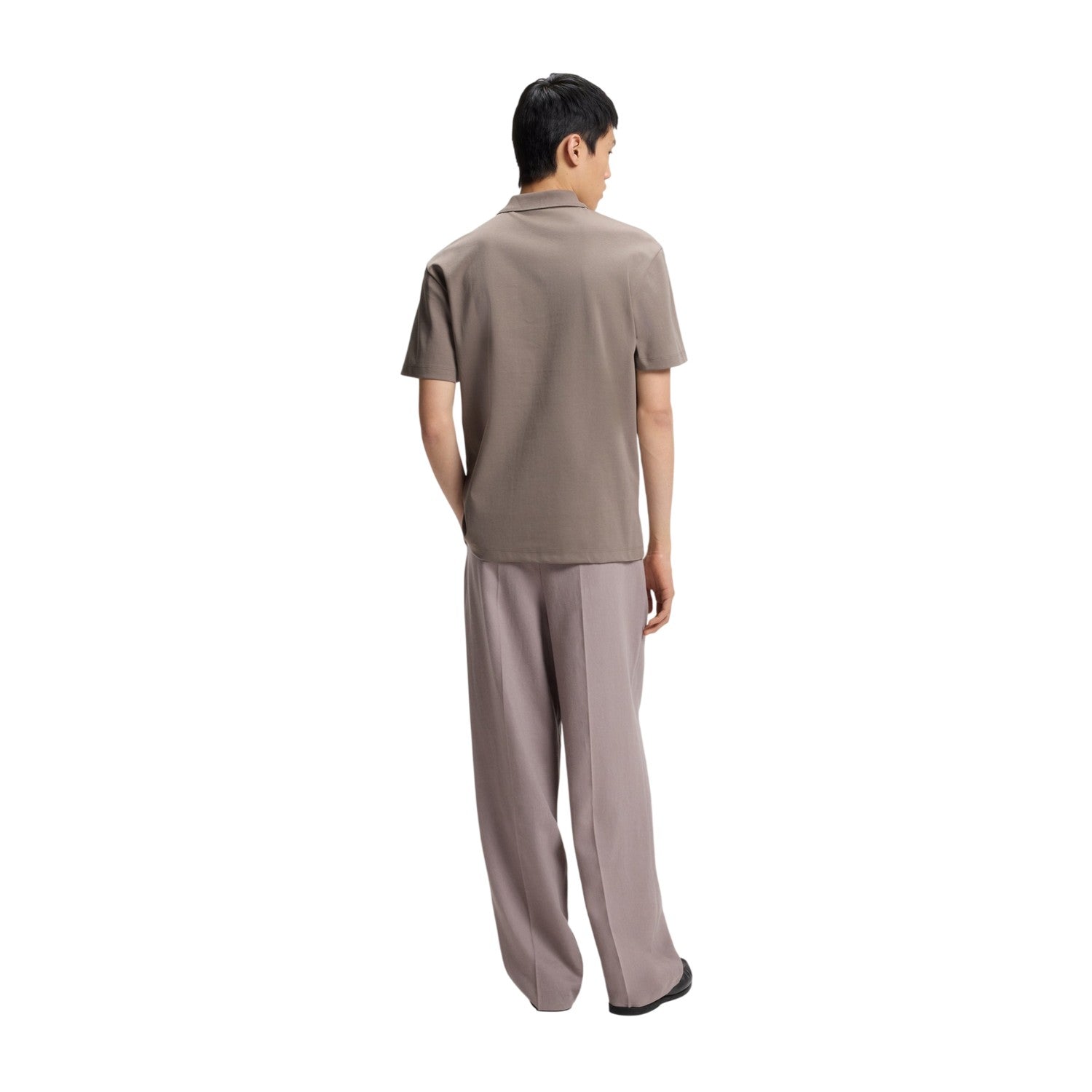 Medium Brown - Back - Hugo Mens Deabono Logo Polo Shirt