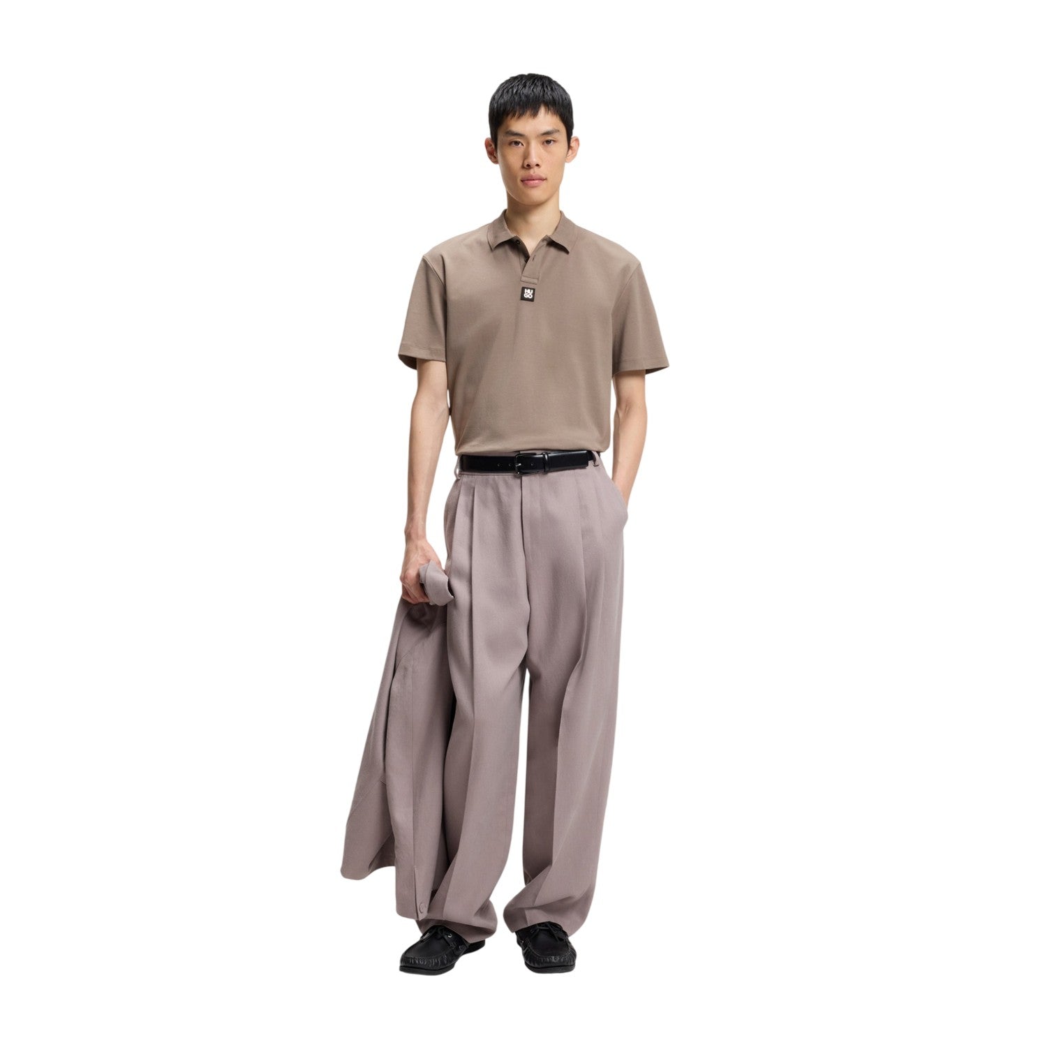 Medium Brown - Lifestyle - Hugo Mens Deabono Logo Polo Shirt