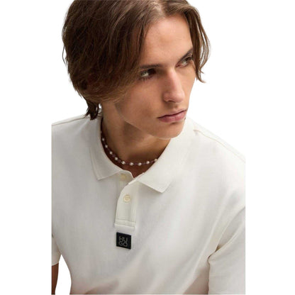 Natural - Side - Hugo Mens Deabono Logo Polo Shirt