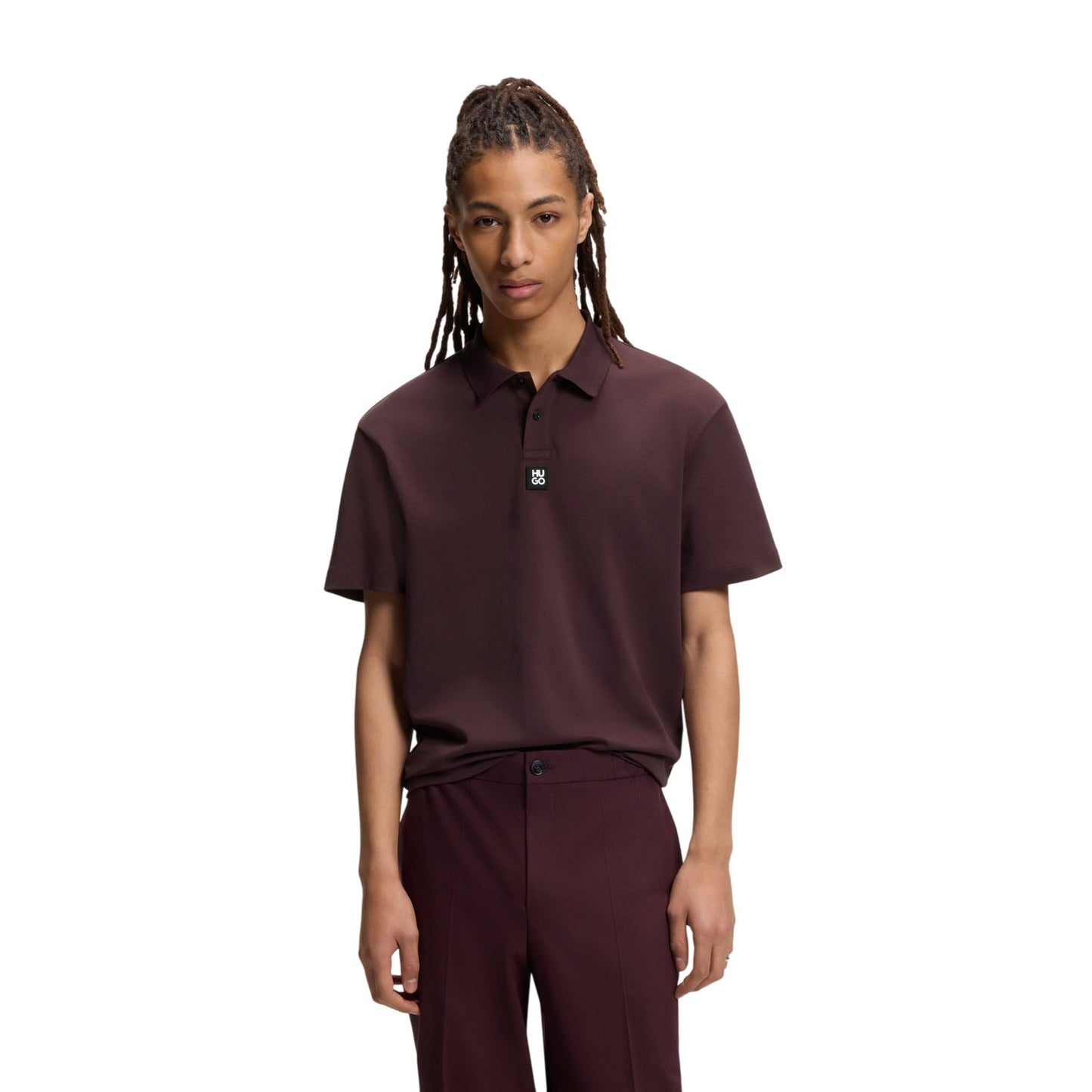 Brown - Lifestyle - Hugo Mens Deabono Logo Polo Shirt