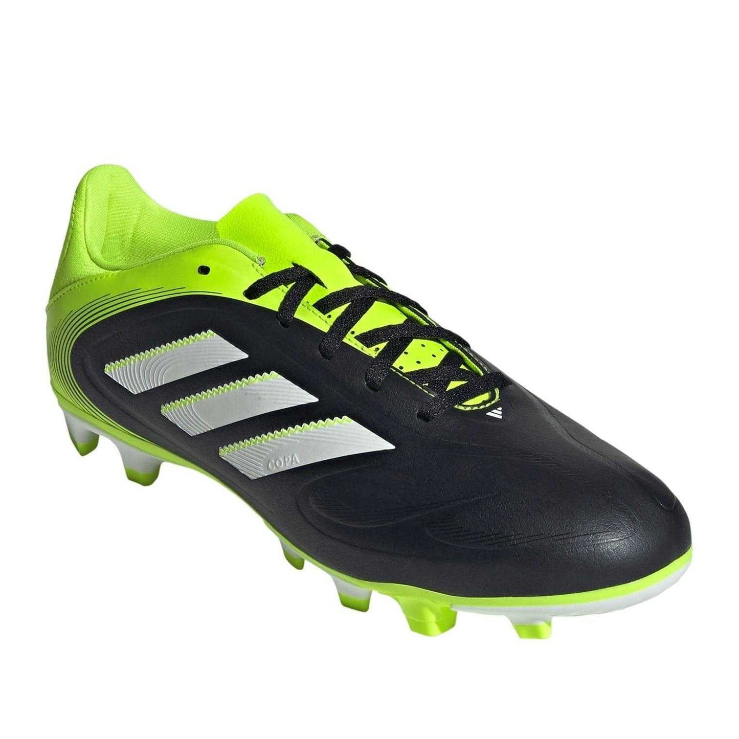 Black-Lemon - Front - Adidas Mens Copa Pure 3 Club Firm Ground Football Boots