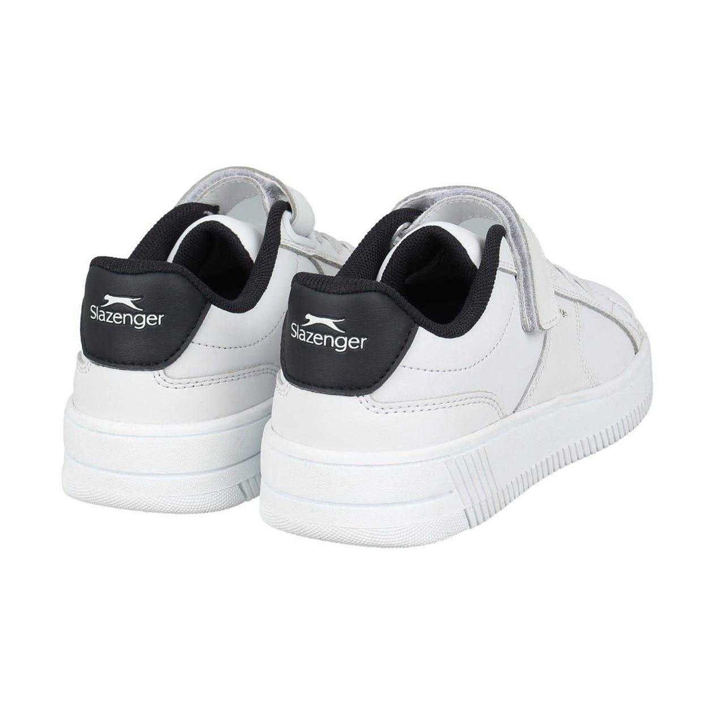 White-Navy - Back - Slazenger Childrens-Kids Starling Leather Trainers