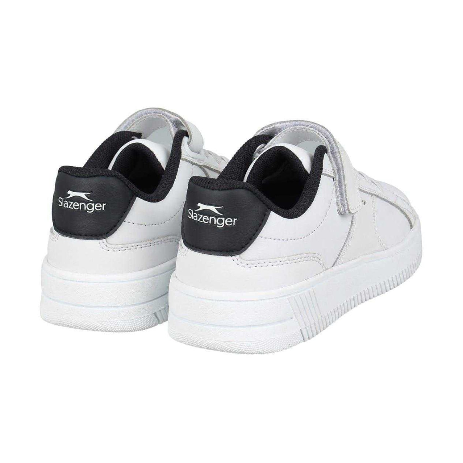 White-Navy - Back - Slazenger Childrens-Kids Starling Leather Trainers