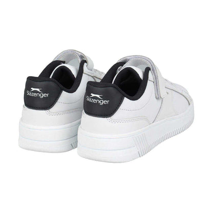 White-Navy - Back - Slazenger Childrens-Kids Starling Leather Trainers