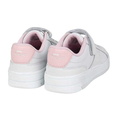 White-Pink - Back - Slazenger Childrens-Kids Starling Leather Trainers