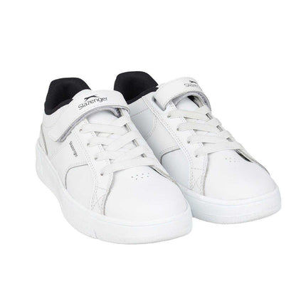White-Navy - Front - Slazenger Childrens-Kids Starling Leather Trainers
