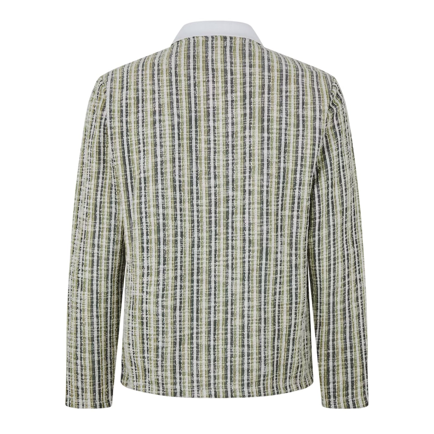 Antique White - Back - Jack And Jones Mens Striped Regular Winter Polo Shirt