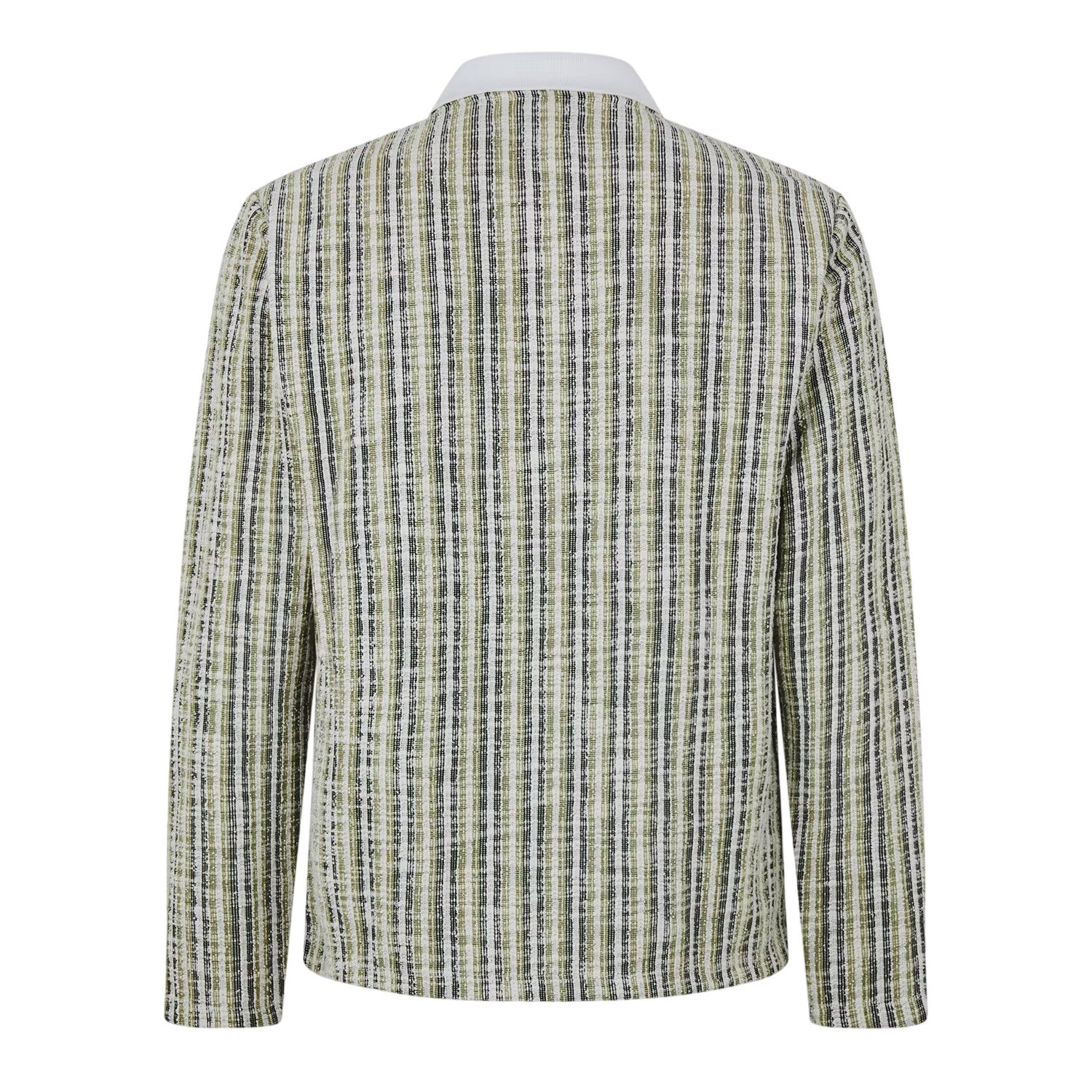 Antique White - Back - Jack And Jones Mens Striped Regular Winter Polo Shirt