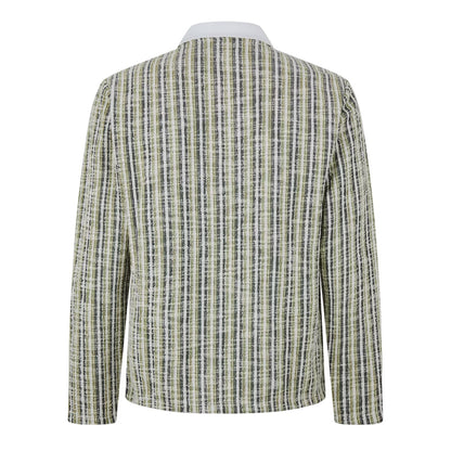 Antique White - Back - Jack And Jones Mens Striped Regular Winter Polo Shirt