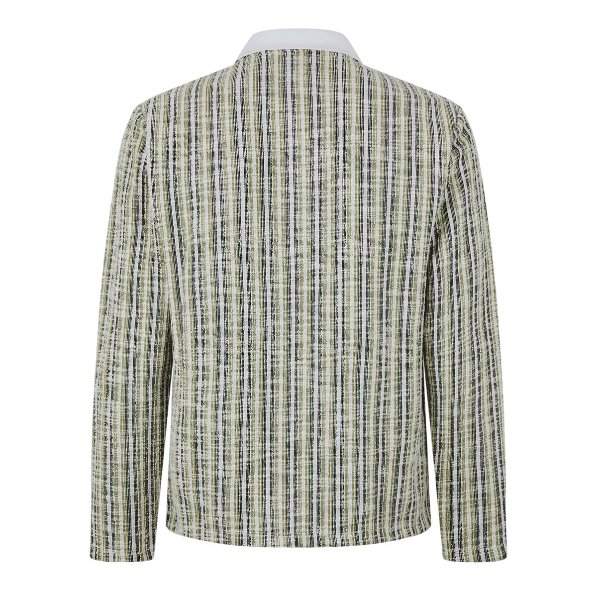 Antique White - Back - Jack And Jones Mens Striped Regular Winter Polo Shirt