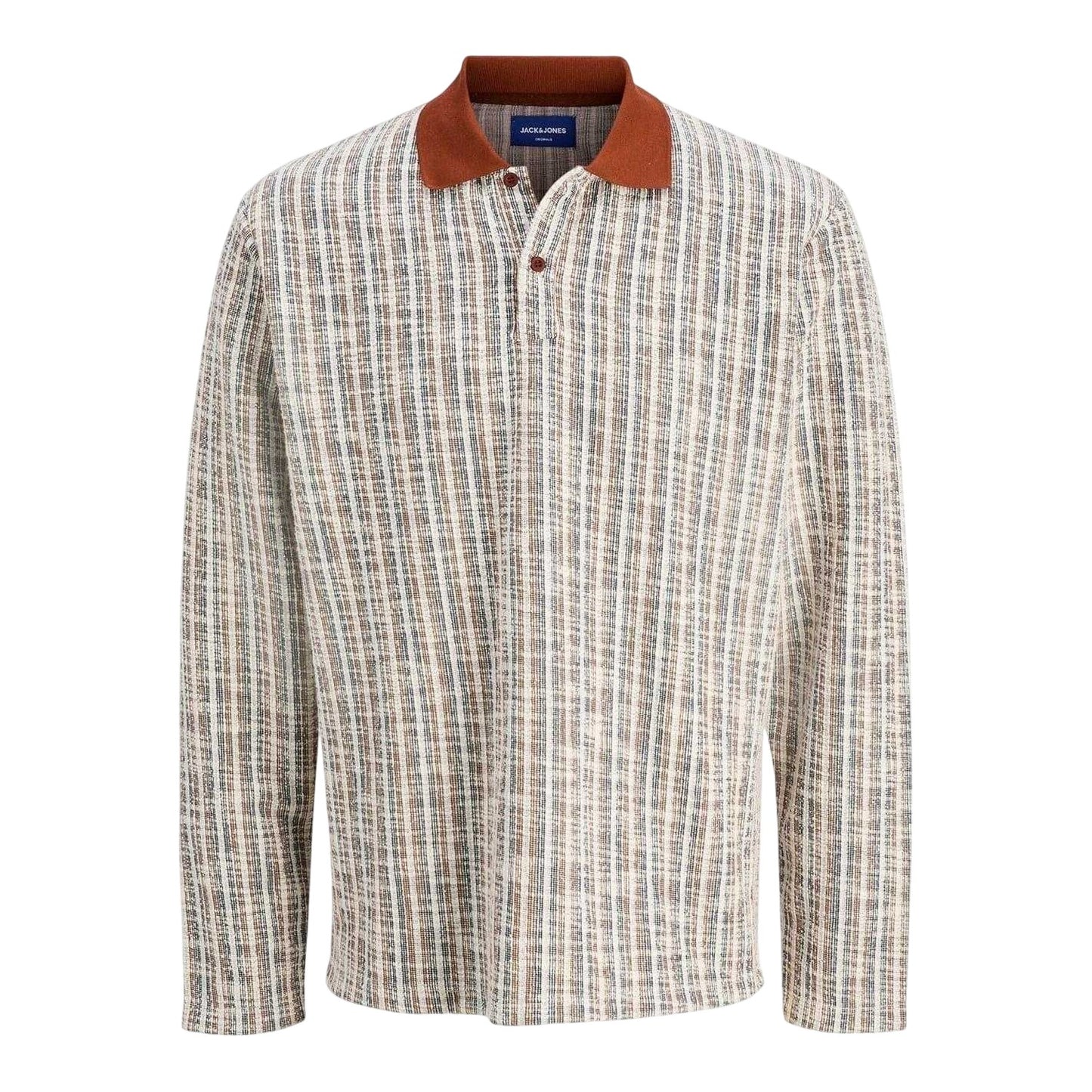 Brandy - Front - Jack And Jones Mens Striped Regular Winter Polo Shirt