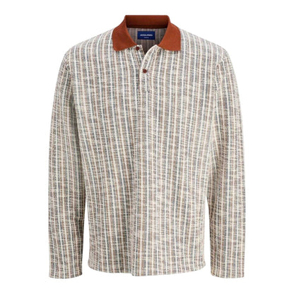 Brandy - Front - Jack And Jones Mens Striped Regular Winter Polo Shirt