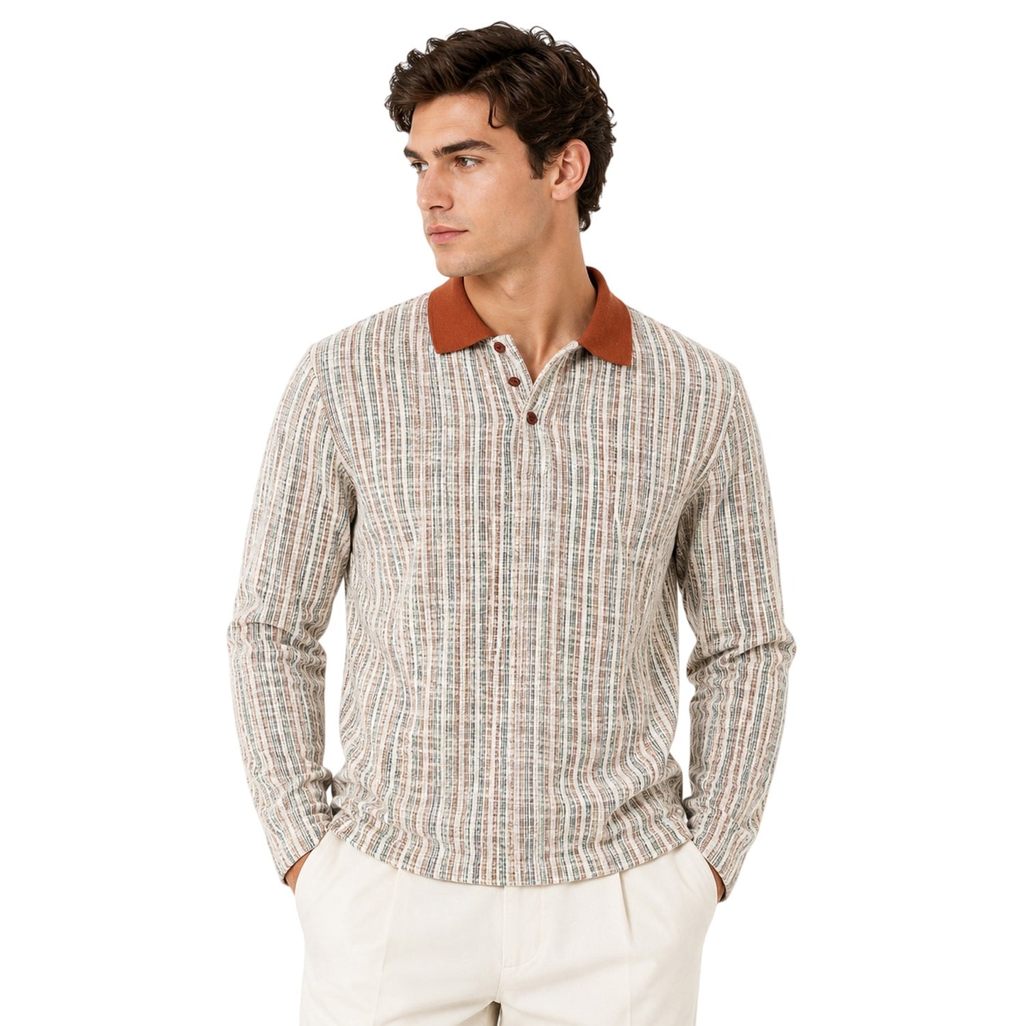 Brandy - Lifestyle - Jack And Jones Mens Striped Regular Winter Polo Shirt