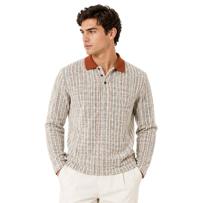 Brandy - Lifestyle - Jack And Jones Mens Striped Regular Winter Polo Shirt