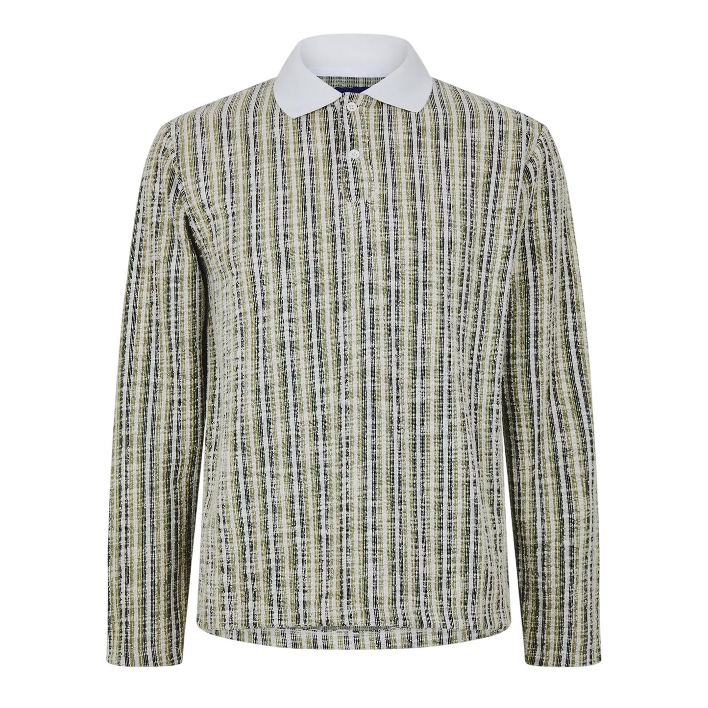 Antique White - Front - Jack And Jones Mens Striped Regular Winter Polo Shirt