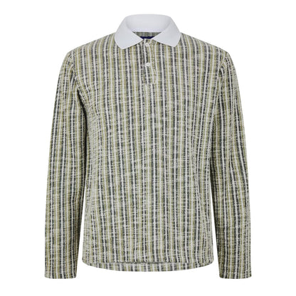 Antique White - Front - Jack And Jones Mens Striped Regular Winter Polo Shirt