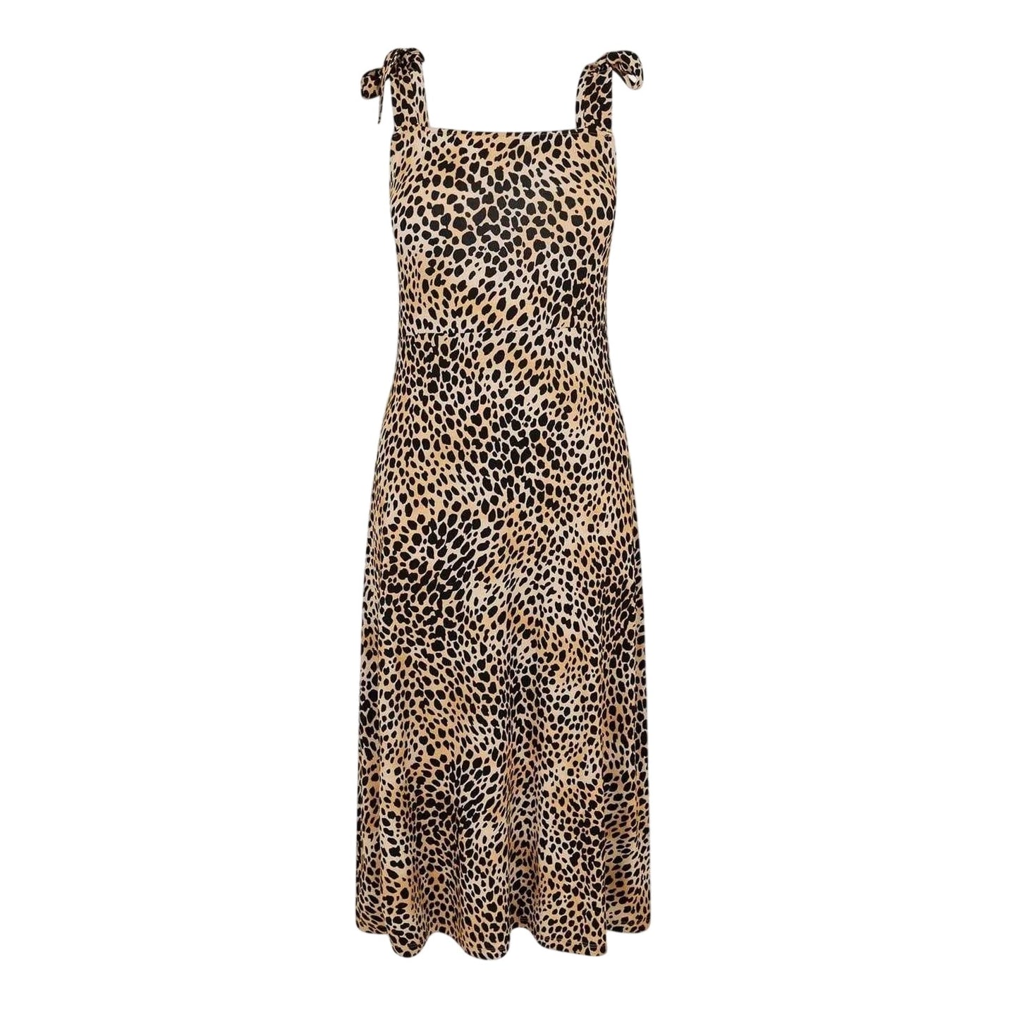 Beige - Back - Nobody´s Child Womens-Ladies Leopard Print Smock Dress