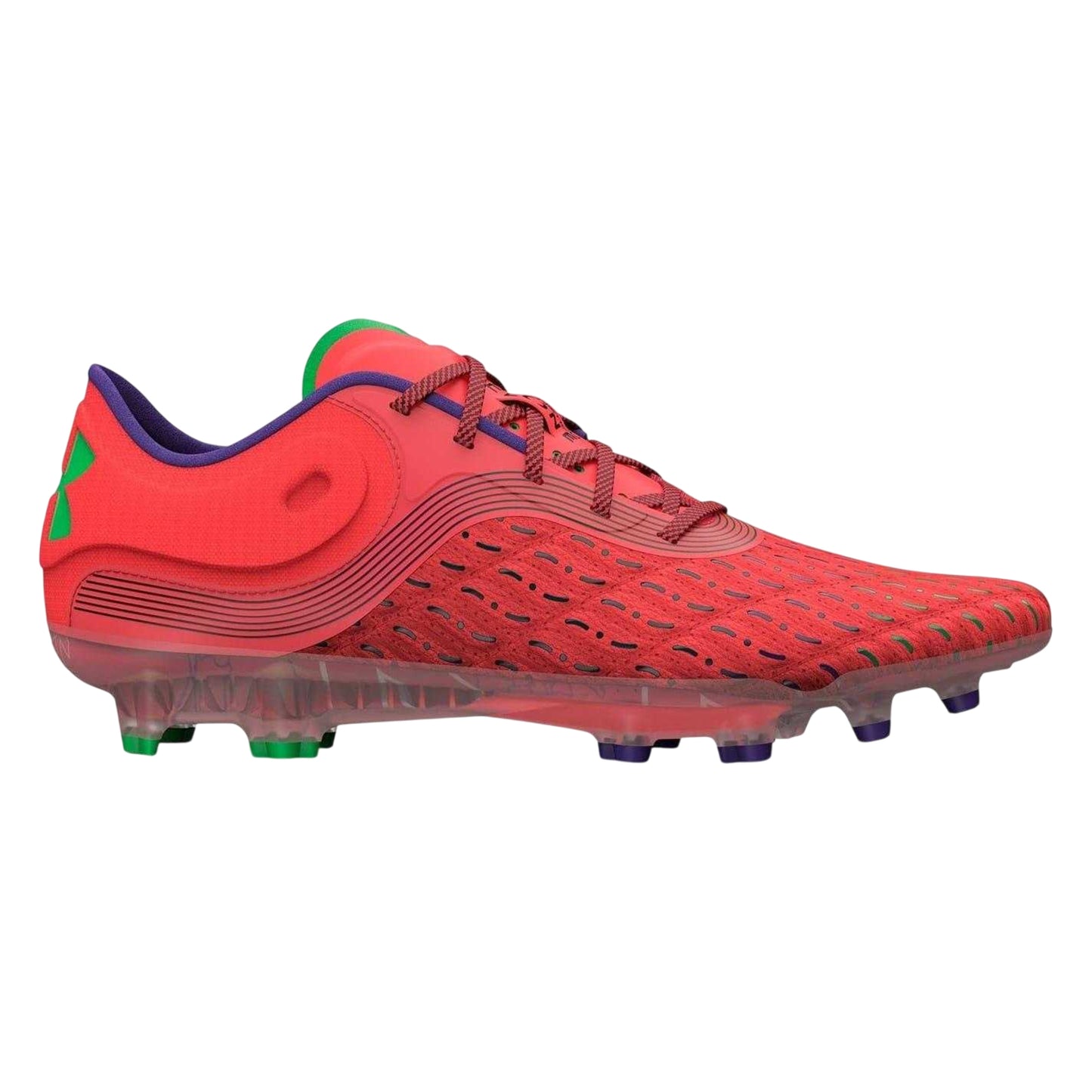 Red-Green - Front - Under Armour Mens Clone Magnetico Elite 3.0 Textured Firm Ground Football Boots