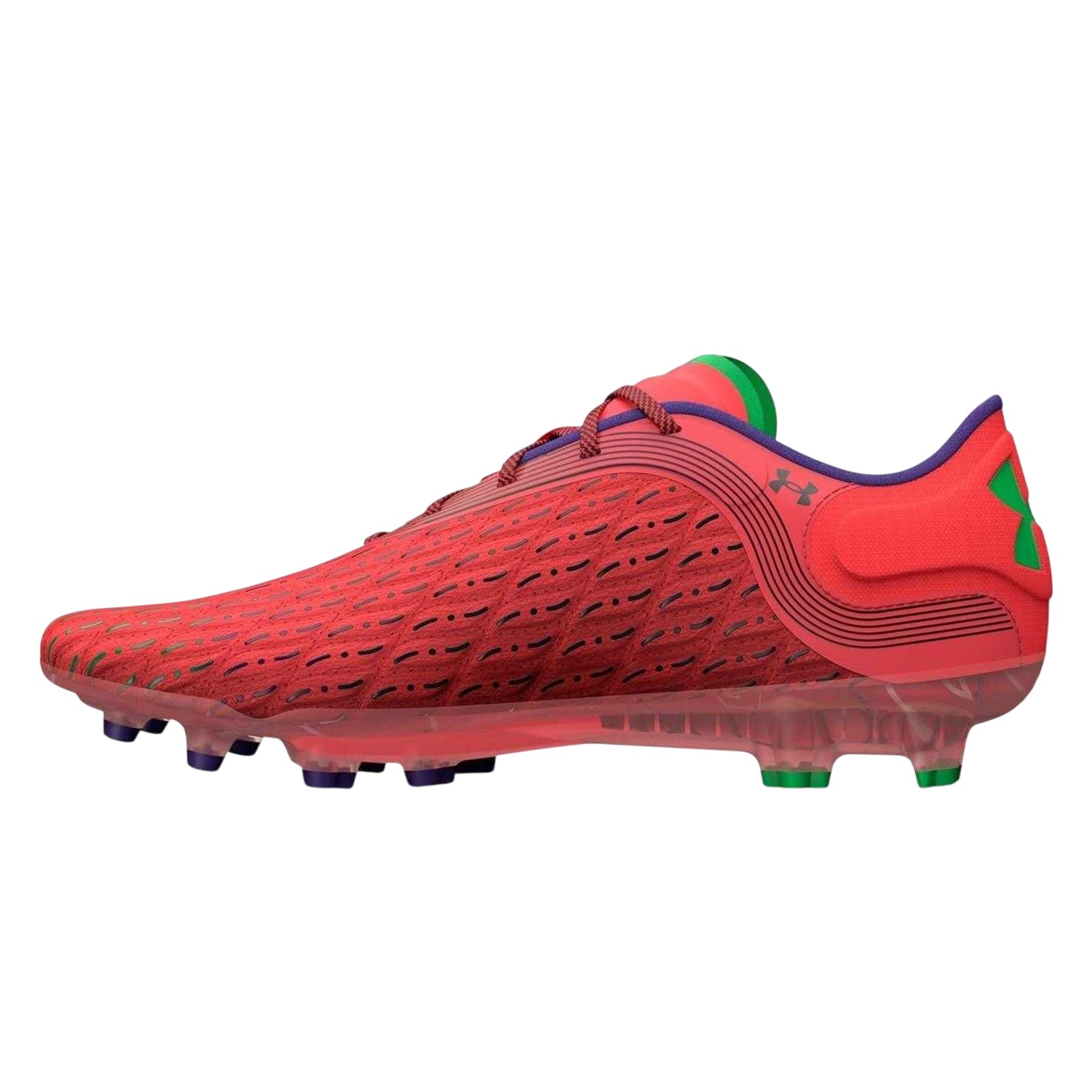 Red-Green - Back - Under Armour Mens Clone Magnetico Elite 3.0 Textured Firm Ground Football Boots