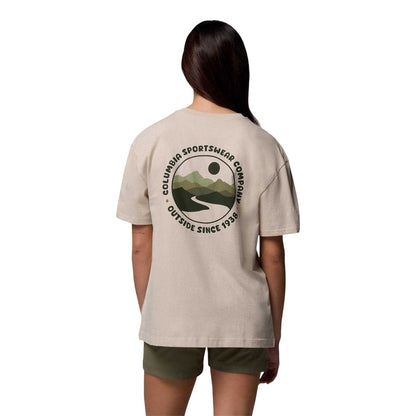 Beige - Back - Columbia Womens-Ladies Floral Oversized T-Shirt