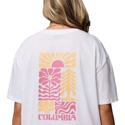 White - Lifestyle - Columbia Womens-Ladies Floral Oversized T-Shirt