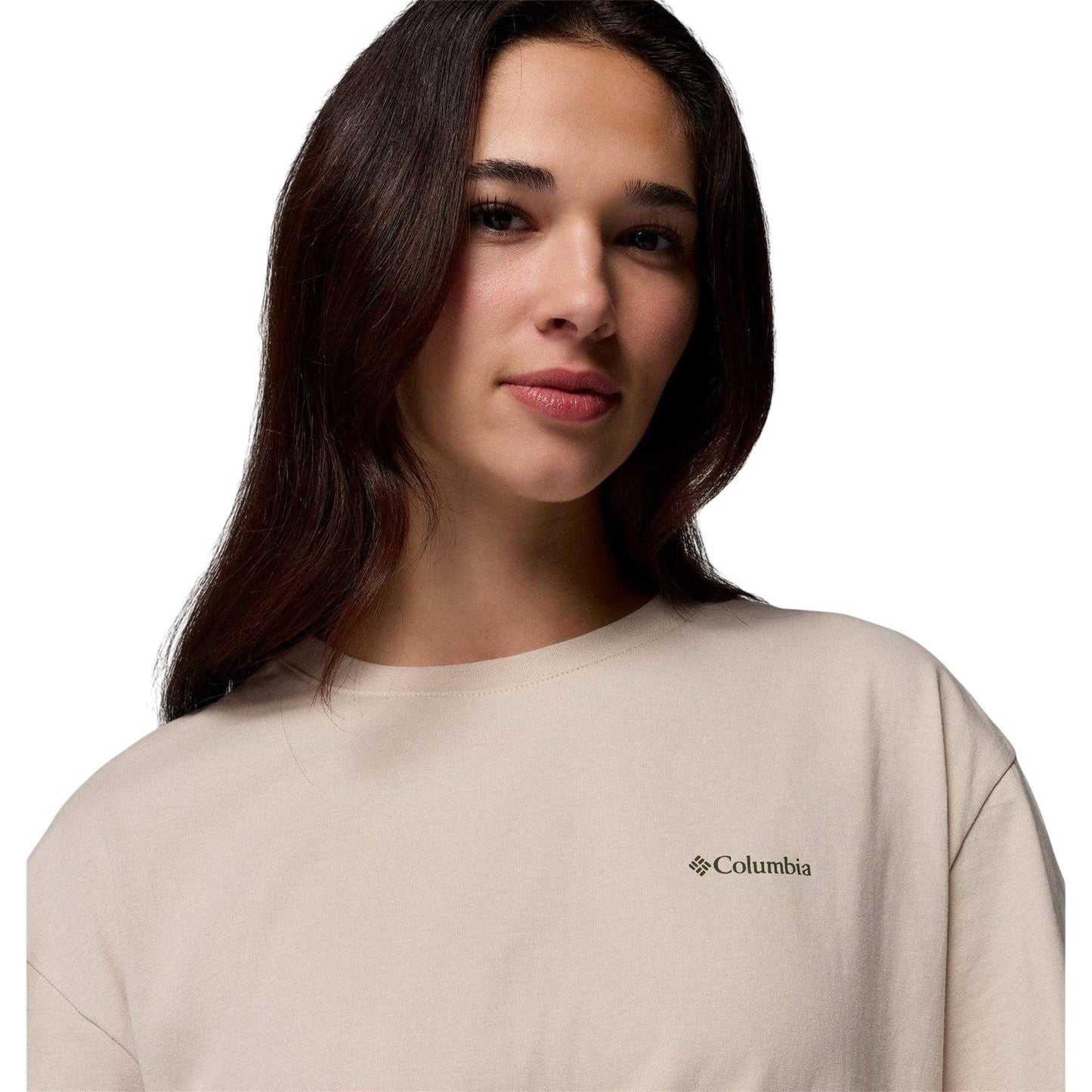 Beige - Side - Columbia Womens-Ladies Floral Oversized T-Shirt