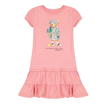 Peony - Front - Ralph Lauren Girls Ruffle Hem T-Shirt Dress