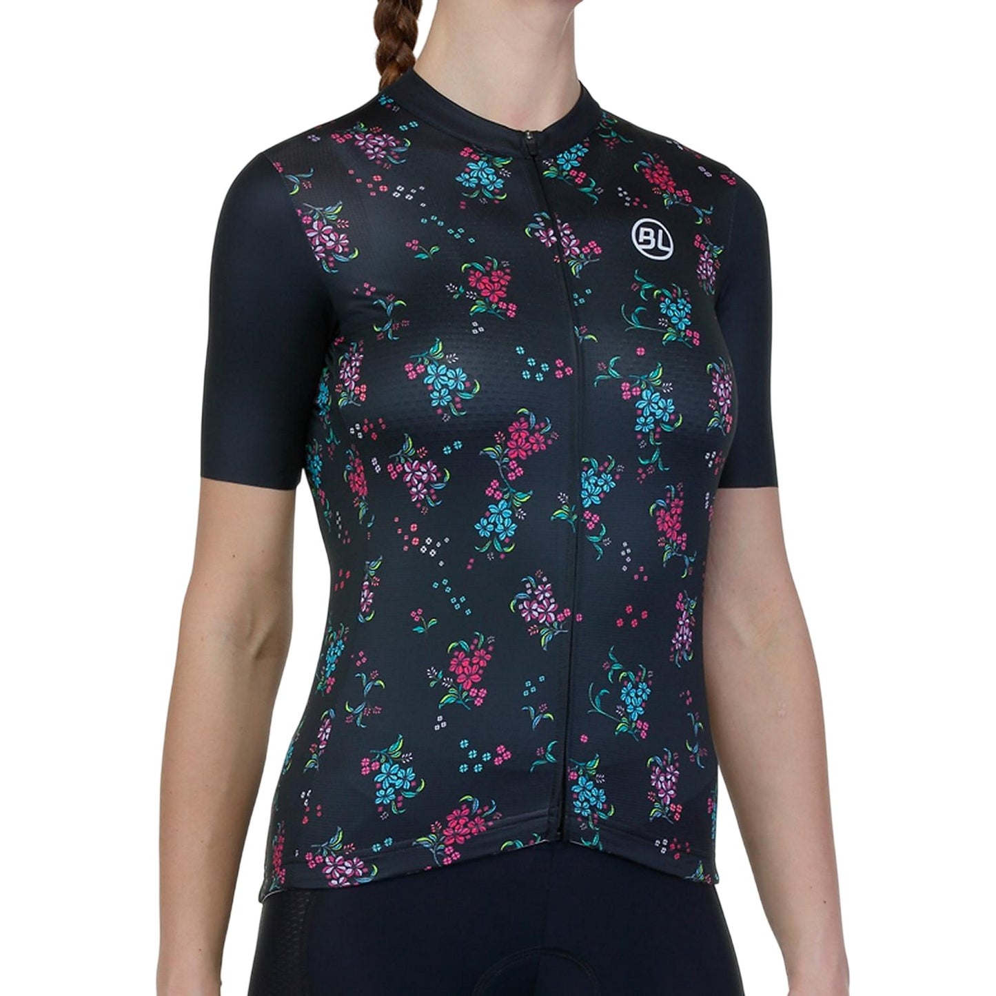 Black - Side - Bicycle Line Womens-Ladies Garda Cycling Jersey
