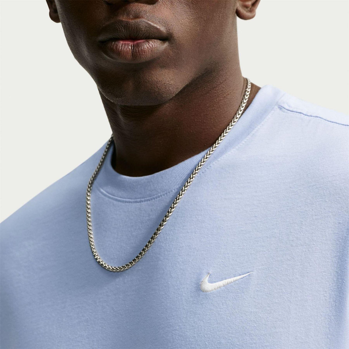 Ghost White - Side - Nike Mens Club Team Cotton Lightweight T-Shirt