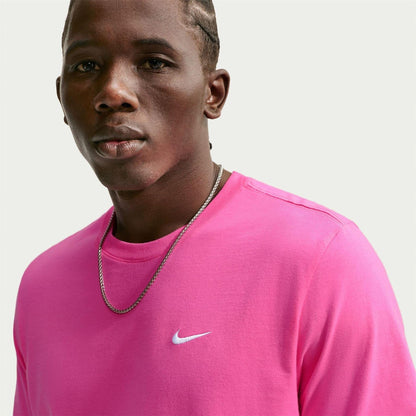 Pink - Side - Nike Mens Club Team Cotton Lightweight T-Shirt