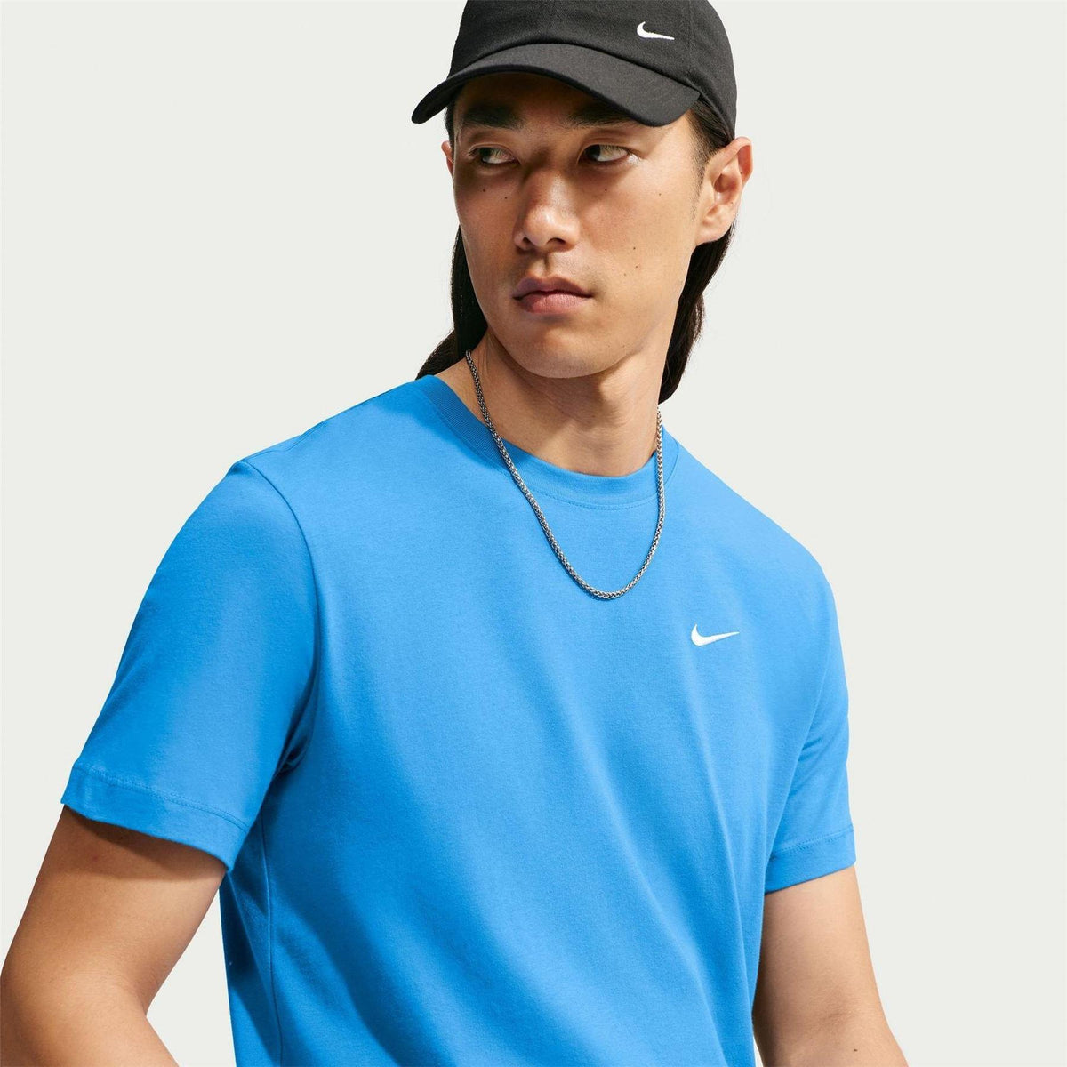 Blue - Side - Nike Mens Club Team Cotton Lightweight T-Shirt