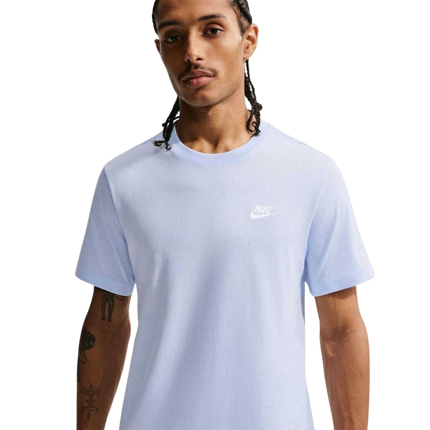 Hydro Blue - Back - Nike Mens Club Team Cotton Lightweight T-Shirt